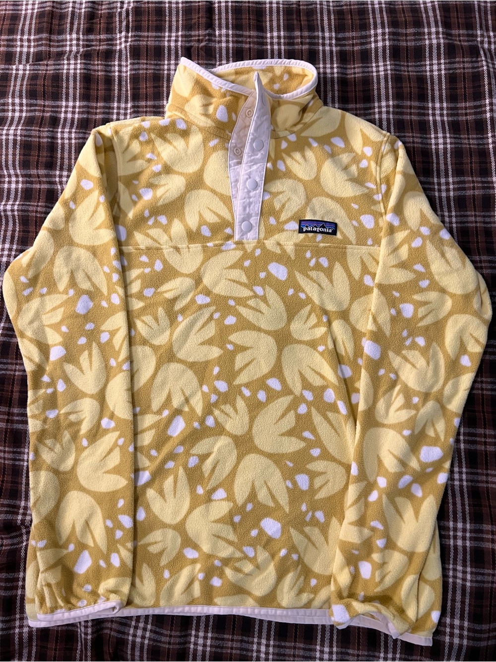 Patagonia Snap-T Micro D Women’s Pullover Jacket Floral Yellow M